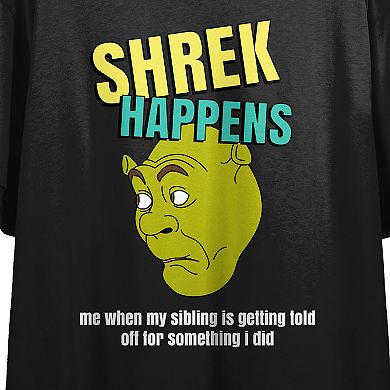 Juniors' Shrek Head Shrek Happens Cropped Graphic Tee