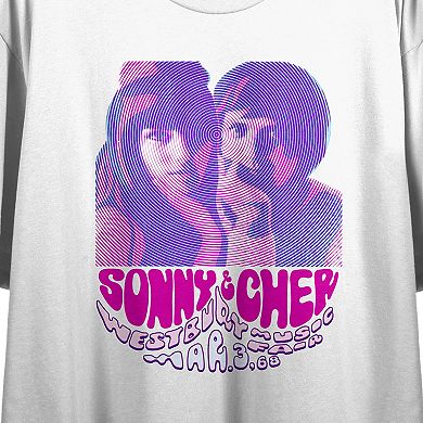 Juniors' Westbursy Sonny And Cher Graphic Tee