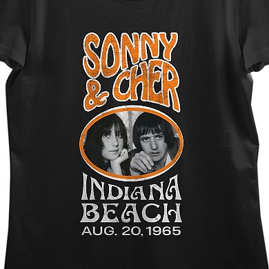 Juniors' Sonny & Cher Indiana Beach Graphic Tee