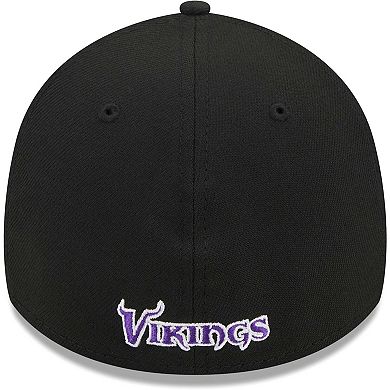 Men's New Era Black Minnesota Vikings  Main 39THIRTY Flex Hat