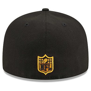 Men's New Era Black Pittsburgh Steelers  Main Patch 59FIFTY Fitted Hat