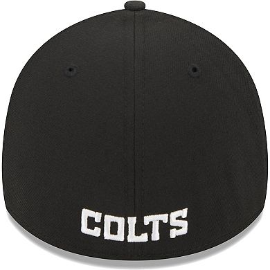 Men's New Era Black Indianapolis Colts  Main 39THIRTY Flex Hat