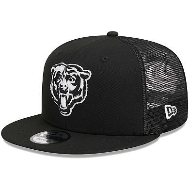 Men's New Era Black Chicago Bears Alternate Logo Main Trucker 9FIFTY Snapback Hat