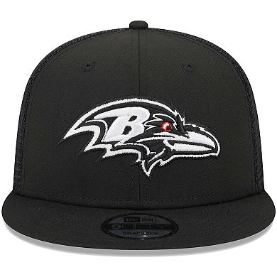 Men's New Era Black Baltimore Ravens  Main Trucker 9FIFTY Snapback Hat