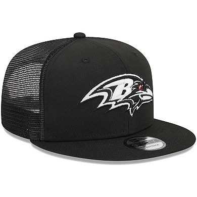 Men's New Era Black Baltimore Ravens  Main Trucker 9FIFTY Snapback Hat