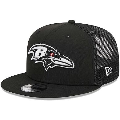 Men's New Era Black Baltimore Ravens  Main Trucker 9FIFTY Snapback Hat