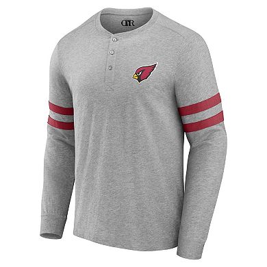 Men's NFL x Darius Rucker Collection by Fanatics Heather Gray Arizona Cardinals Henley Long Sleeve T-Shirt