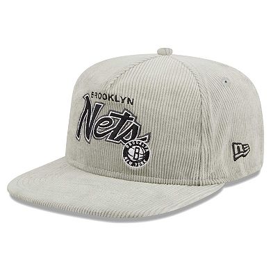 Men's New Era  Gray Brooklyn Nets The Golfer Corduroy 9FIFTY Snapback Hat