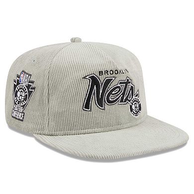 Men's New Era  Gray Brooklyn Nets The Golfer Corduroy 9FIFTY Snapback Hat