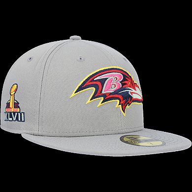 Men's New Era Gray Baltimore Ravens Color Pack 59FIFTY Fitted Hat