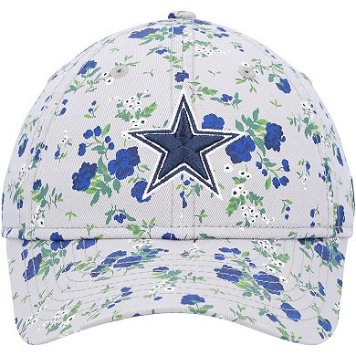 Girls Youth New Era Gray Dallas Cowboys Bouquet 9TWENTY Adjustable Hat