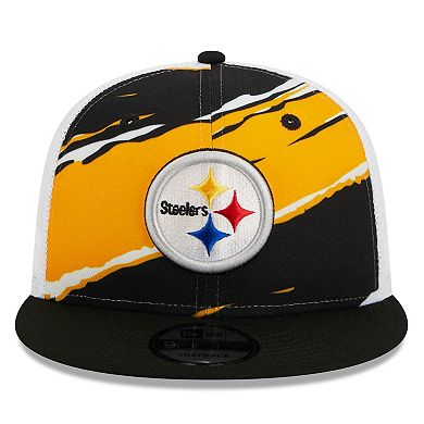 Men's New Era Black Pittsburgh Steelers  Tear Trucker 9FIFTY Snapback Hat