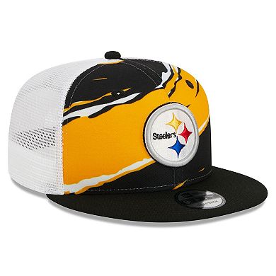 Men's New Era Black Pittsburgh Steelers  Tear Trucker 9FIFTY Snapback Hat