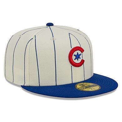 Men's New Era White Chicago Cubs Cooperstown Collection Retro City 59FIFTY Fitted Hat
