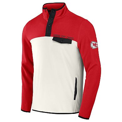 Men's NFL x Darius Rucker Collection by Fanatics Red/Cream Kansas City Chiefs Micro Fleece Quarter-Snap Jacket