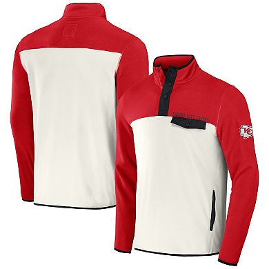 Men's NFL x Darius Rucker Collection by Fanatics Red/Cream Kansas City Chiefs Micro Fleece Quarter-Snap Jacket