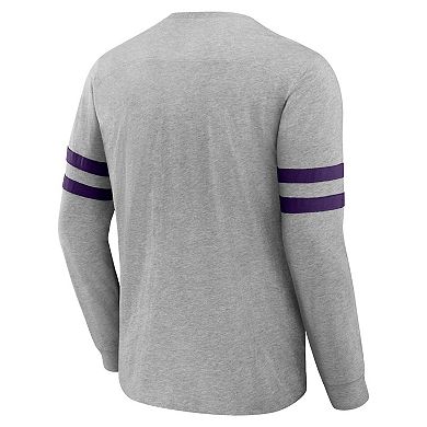 Men's NFL x Darius Rucker Collection by Fanatics Heather Gray Baltimore Ravens Henley Long Sleeve T-Shirt