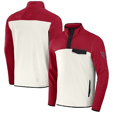 Men's NFL x Darius Rucker Collection by Fanatics Cardinal/Cream Arizona Cardinals Micro Fleece Quarter-Snap Jacket
