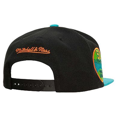 Men's Mitchell & Ness Black/Teal New York Yankees Citrus Cooler Snapback Hat