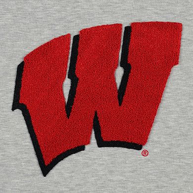 Women's Gameday Couture Ash Wisconsin Badgers In It To Win It Sporty Mock Neck Pullover Sweatshirt