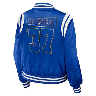 Women's WEAR by Erin Andrews Royal Los Angeles Rams Bomber Full-Zip Jacket