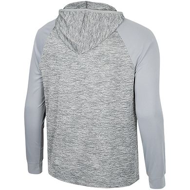 Men's Colosseum Gray Maryland Terrapins Cybernetic Raglan Quarter-Zip Hooded Top