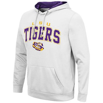 Men's Colosseum White LSU Tigers Resistance Pullover Hoodie