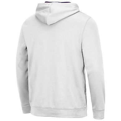 Men's Colosseum White LSU Tigers Resistance Pullover Hoodie