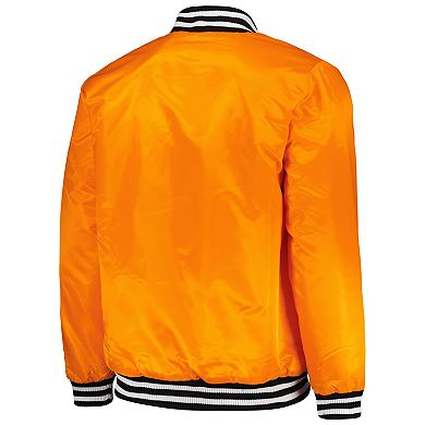 Men's Starter Orange San Francisco Giants Cross Bronx Fashion Satin Full-Snap Varsity Jacket