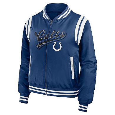 Women's WEAR by Erin Andrews Royal Indianapolis Colts Bomber Full-Zip Jacket