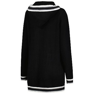 Women's Gameday Couture Black Iowa Hawkeyes One More Round Tri-Blend Striped Cardigan Sweater