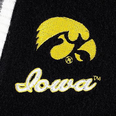 Women's Gameday Couture Black Iowa Hawkeyes One More Round Tri-Blend Striped Cardigan Sweater