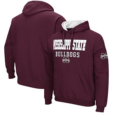Men's Colosseum Maroon Mississippi State Bulldogs Sunrise Pullover Hoodie