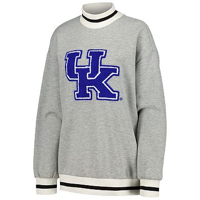 Women's Gameday Couture Ash Kentucky Wildcats In It To Win It Sporty Mock Neck Pullover Sweatshirt