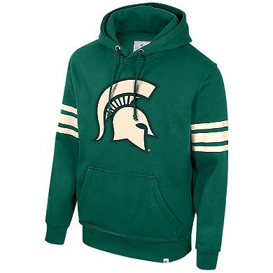 Men's Colosseum Green Michigan State Spartans Saluting Pullover Hoodie