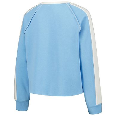 Women's Gameday Couture Carolina Blue North Carolina Tar Heels Blindside Raglan Cropped Pullover Sweatshirt