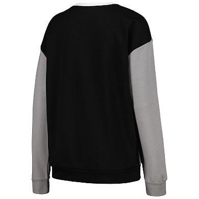 Women's Gameday Couture White/Black Florida State Seminoles Vertical Color-Block Pullover Sweatshirt