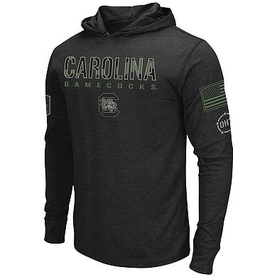 Men's Colosseum Black South Carolina Gamecocks Big & Tall OHT Military Appreciation Tango Long Sleeve Hoodie T-Shirt