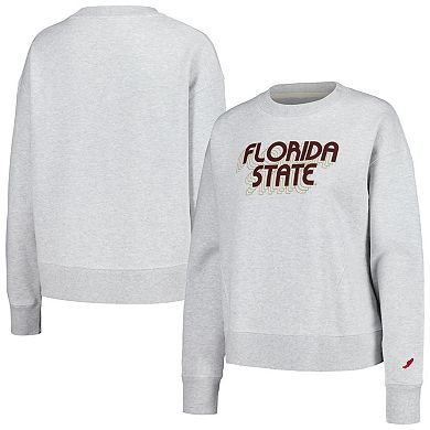 Women's League Collegiate Wear Ash Florida State Seminoles Boxy Pullover Sweatshirt