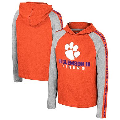 Youth Colosseum Orange Clemson Tigers Ned Raglan Long Sleeve Hooded T-Shirt