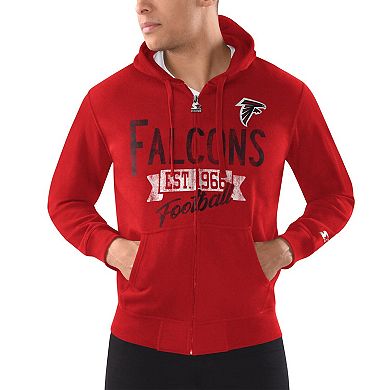 Men's Starter Red Atlanta Falcons Domestic Post Season Full-Zip Hoodie