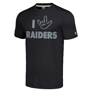 Unisex Homage Black Las Vegas Raiders The NFL ASL Collection by Love Sign Tri-Blend T-Shirt