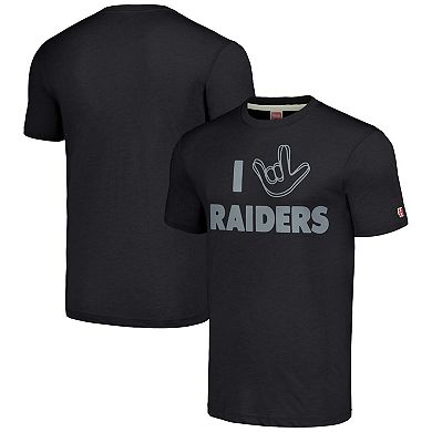Unisex Homage Black Las Vegas Raiders The NFL ASL Collection by Love Sign Tri-Blend T-Shirt