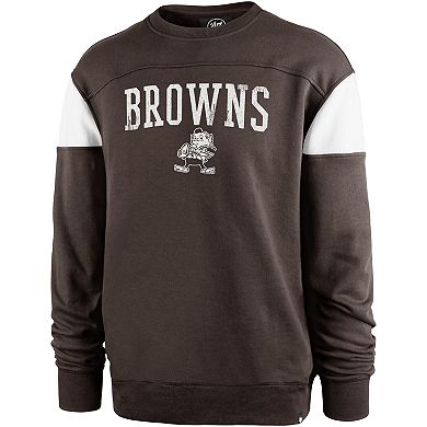 Men's '47 Brown Cleveland Browns Groundbreaker Onset Pullover Sweatshirt