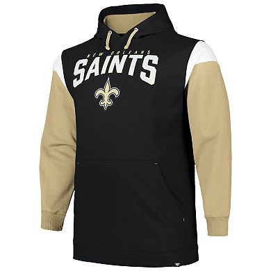 Men's Profile Black New Orleans Saints Big & Tall Trench Battle Pullover Hoodie