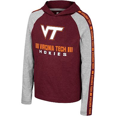 Youth Colosseum Maroon Virginia Tech Hokies Ned Raglan Long Sleeve Hooded T-Shirt