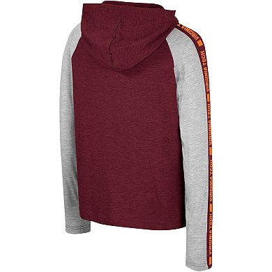 Youth Colosseum Maroon Virginia Tech Hokies Ned Raglan Long Sleeve Hooded T-Shirt