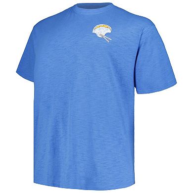 Men's Profile Powder Blue Los Angeles Chargers Big & Tall Two-Hit Throwback T-Shirt