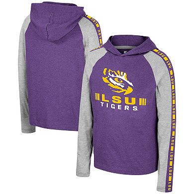 Youth Colosseum Purple LSU Tigers Ned Raglan Long Sleeve Hooded T-Shirt