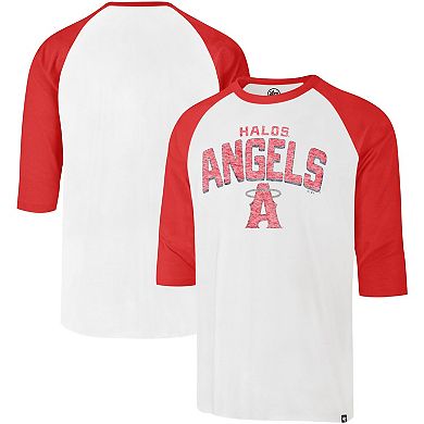 Men's '47 Cream Los Angeles Angels City Connect Crescent Franklin Raglan Three-Quarter Sleeve T-Shirt
